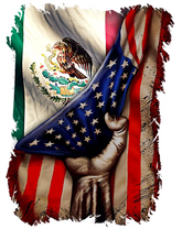 DTF Screen Print Image - Mexican/American Flag